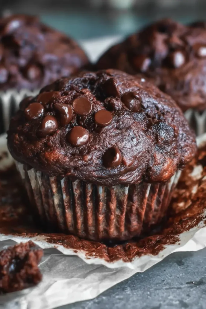 Double Chocolate Banana Muffins – Moist, Naturally Sweetened, and Full of Flavor