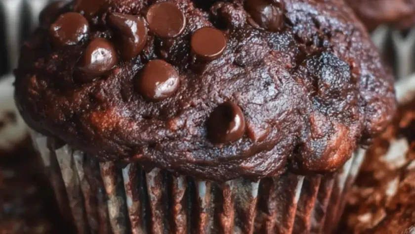 Double Chocolate Banana Muffins – Moist, Naturally Sweetened, and Full of Flavor