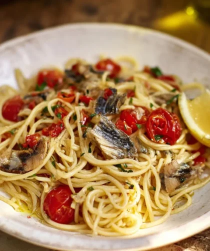 Jamie Mediterranean-Style Herring Linguine