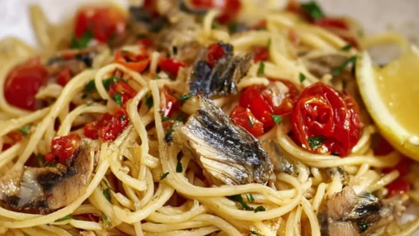 Jamie Mediterranean-Style Herring Linguine