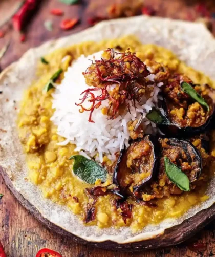 Jamie Oliver Aubergine Daal With Handmade Chapatis