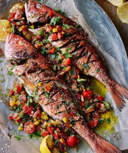 Jamie Oliver Barbecued Red Mullet with a Hot Salsa