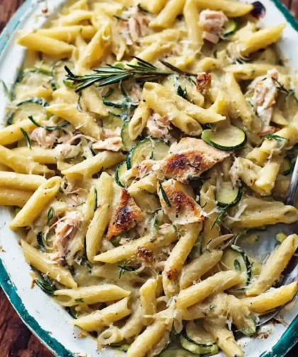 Jamie Oliver Carbonara of Smoked Mackerel With Courgette & a Squeeze of Lemon