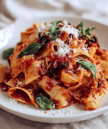 Jamie Oliver Cheat’s Homemade Pappardelle with Quick Tomato Sauce
