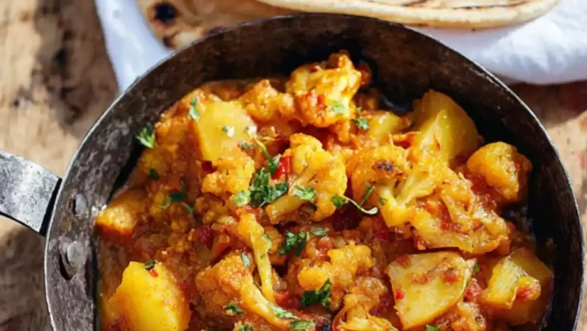 Jamie Oliver Potato & Cauliflower Curry with Parathas