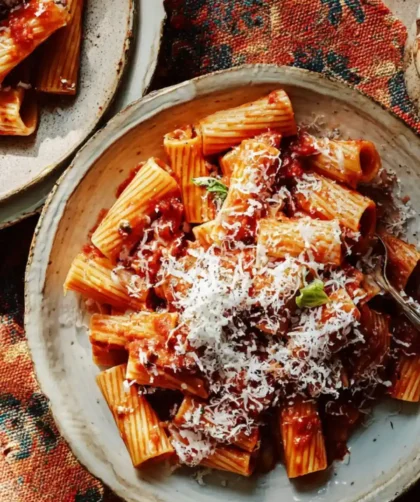 Jamie Oliver Rigatoni with Roasted Tomatoes & Ricotta Salata
