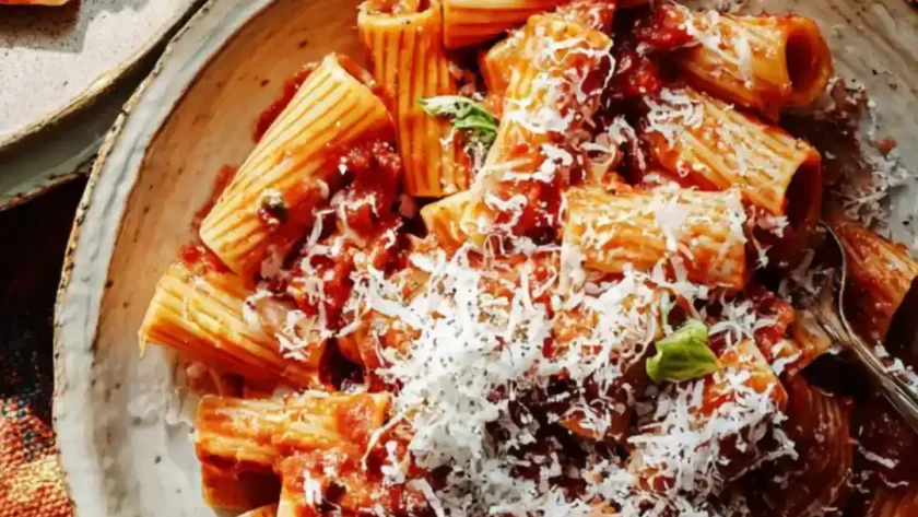 Jamie Oliver Rigatoni with Roasted Tomatoes & Ricotta Salata
