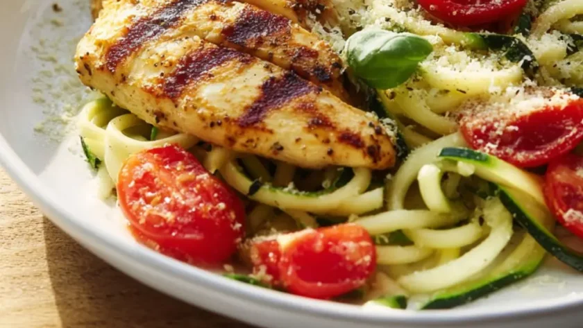 Grilled Chicken with Zucchini Noodles Recipe